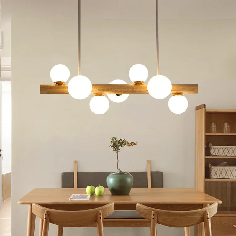 Minimalistische LED Houten Hanglamp voor Moderne Decoratie