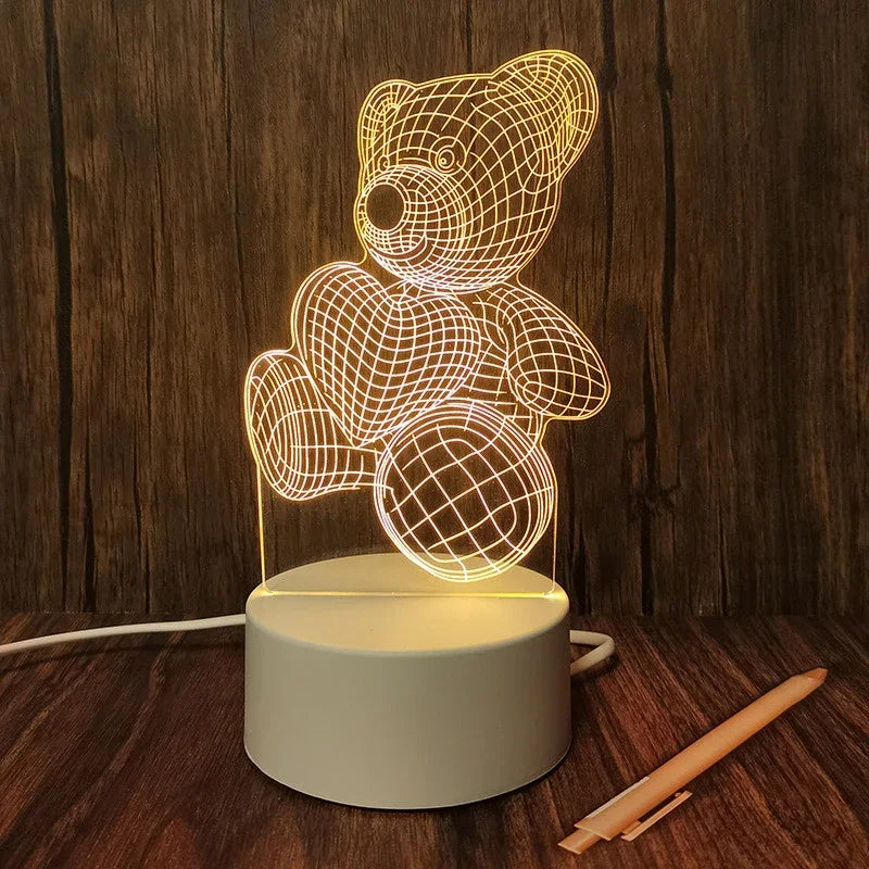 Lampe de chevet 3D LED Saint-Valentin