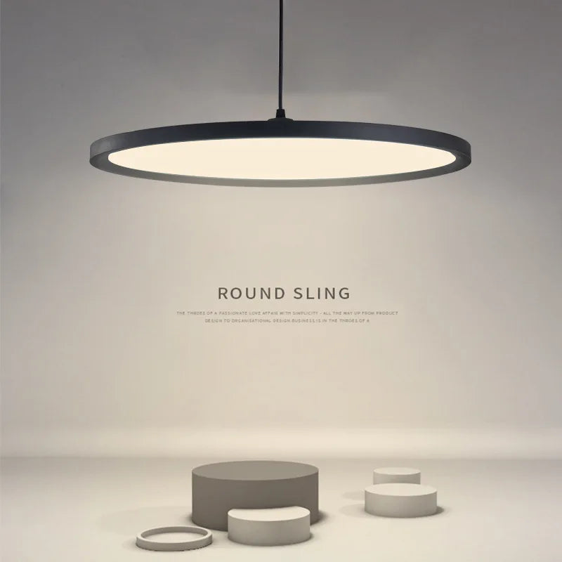 lustre moderne à led au design nordique minimaliste circulaire