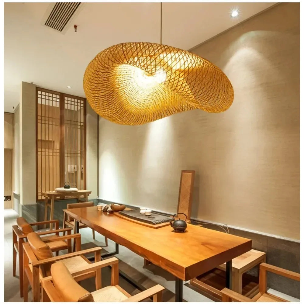Muto Suspension Nuage Bohème, Bambou, Bois, Salon