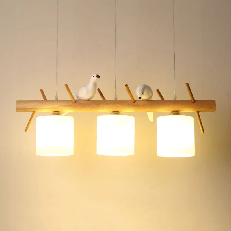 Suspension bois nordique design lumineux