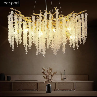 Lustre Cristal Contemporain Transparent Élégant