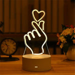 Lampe de chevet 3D LED Saint-Valentin