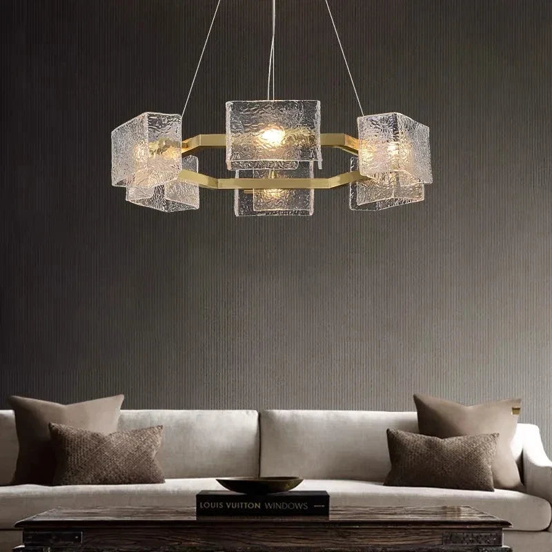 Lustre LED fluide moderne transparent