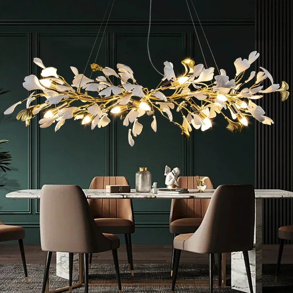 Lustre feuille de ginkgo lumineux