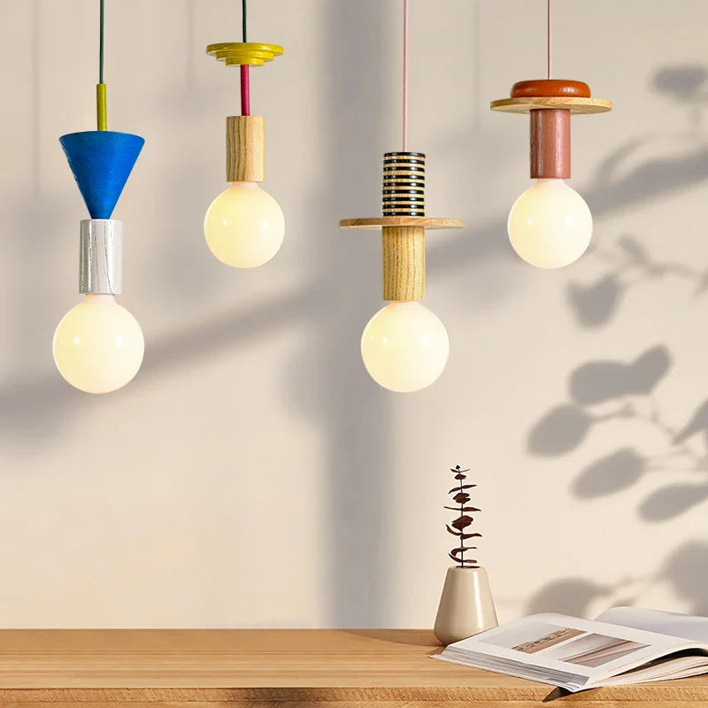 Lustre bois design contemporain élégant