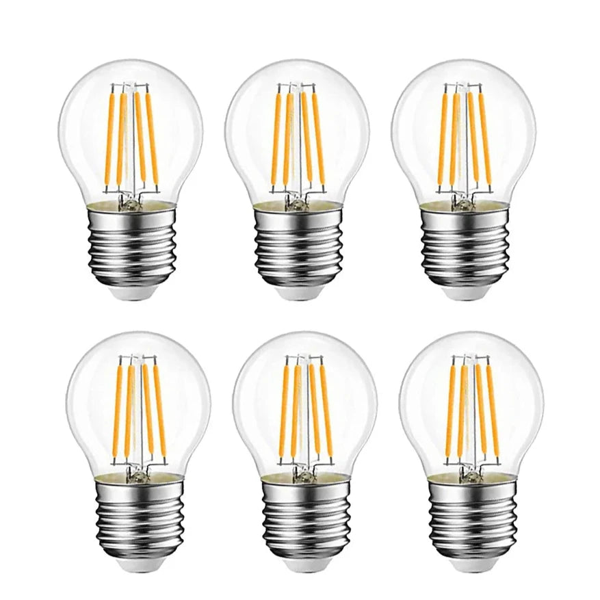 LOT DE SIX AMPOULES GLOBE LED RÉTRO EDISON E27 G45 6W 220V