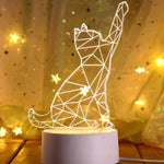 Lampe de chevet 3D LED Design Chat