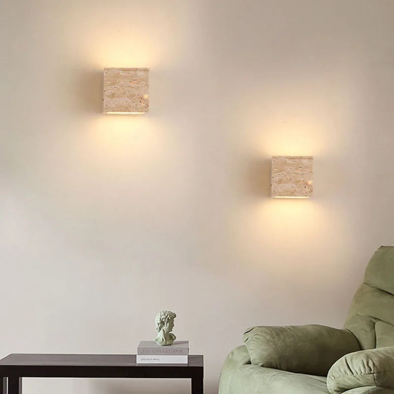 applique murale artistique en pierre naturelle pour luminaires d'ambiance