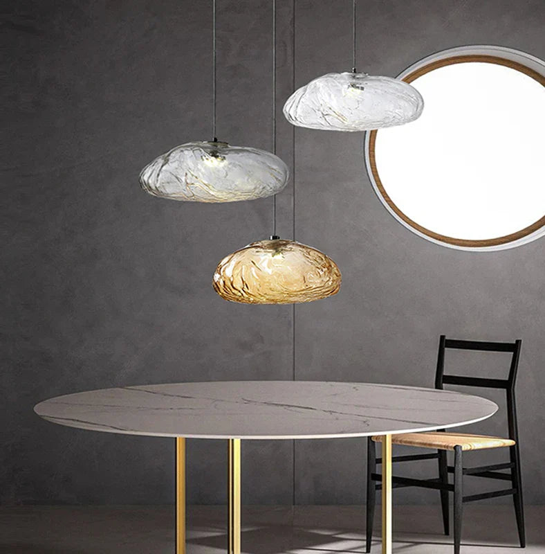 lustre en verre design nuage pour intérieur décoratif lumineux