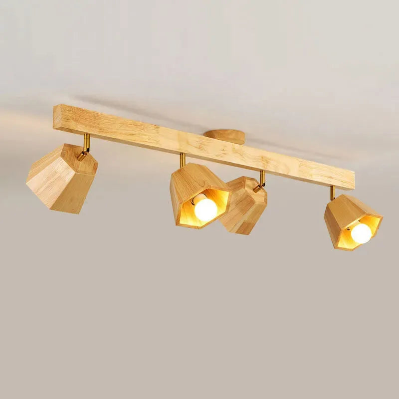 Plafonnier LED design bois applique.