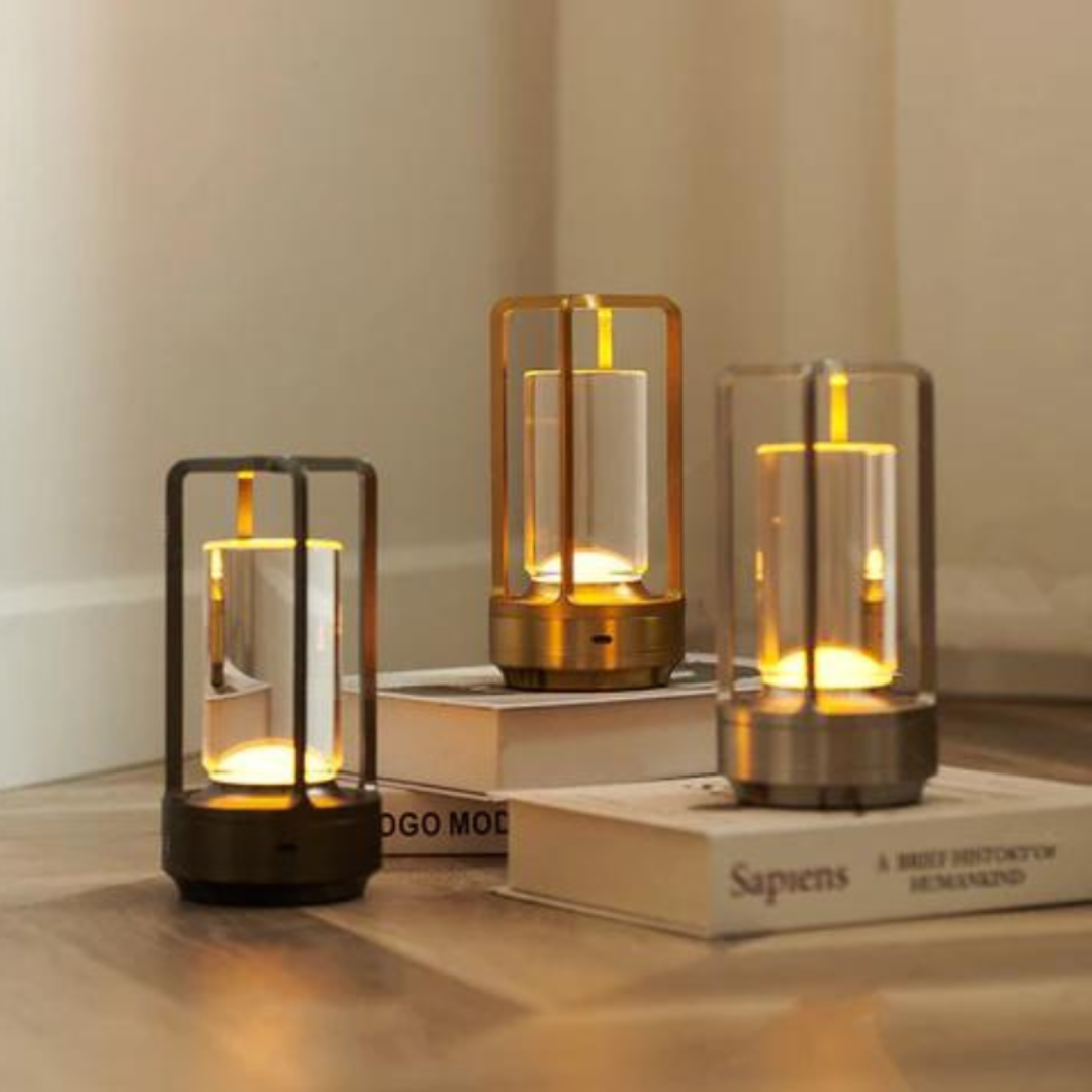 Lampe de table sans fil moderne à LED en forme de cylindre