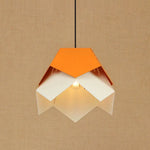 Abat-Jour Led Fleur Origami Moderne Orange Luminaire Chambre