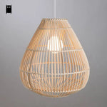 Abat-Jour Rond En Bambou Rattan Luminaire Chambre