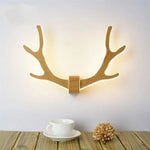 Applique Design Led Rustique Bois Naturel Cerf Murale Chambre