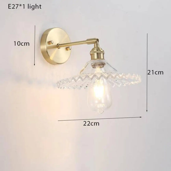 Applique Dorée Abat-Jour Verre Coloré B Luminaire Doré