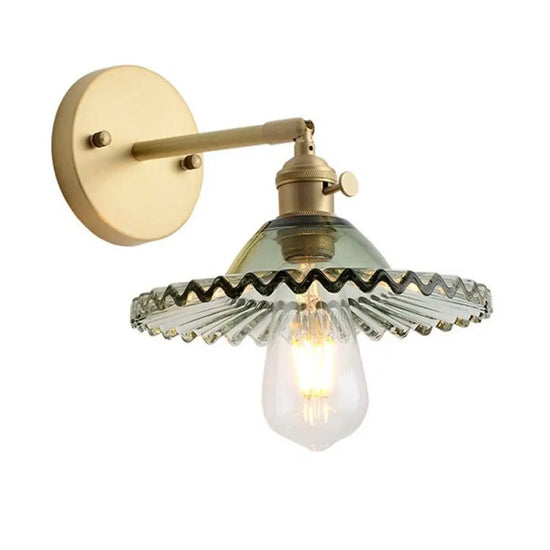 Applique Dorée Abat-Jour Verre Coloré Luminaire Doré