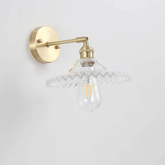 Applique Dorée Abat-Jour Verre Coloré Luminaire Doré