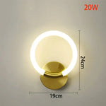 Applique Led Luxe Éclairage Design Élégant Style Rond / Blanc Froid (5 500-7 000 K). Murale Chambre