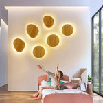 Applique Led Scandinave Ovale Bois Murale Chambre