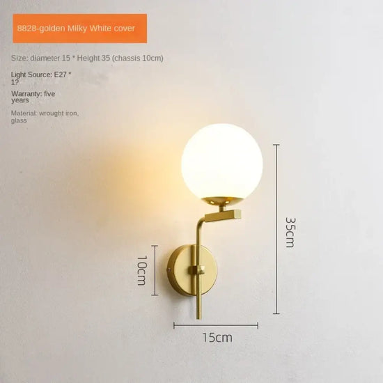 Applique Led Vintage Design Industriel Élégant Or Style A Murale Chambre