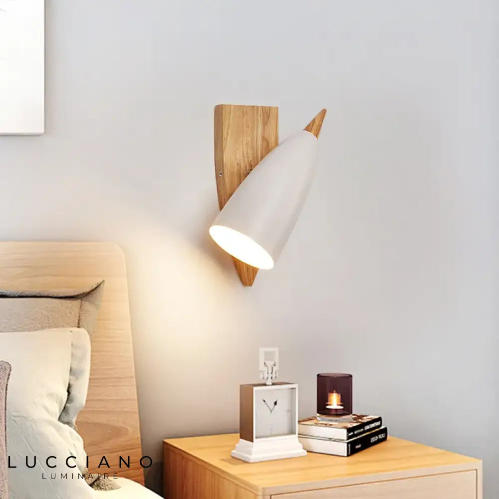 Applique Moderne Bois Nordique Design Élégant Lumineux Murale Chambre