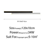Applique Murale À Design Minimaliste Contemporain Noir Blanc 120Cm / Lumière Chaude Applique Chambre