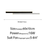 Applique Murale À Design Minimaliste Contemporain Noir Blanc 60Cm / Lumière Blanche Applique Chambre