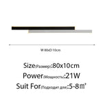 Applique Murale À Design Minimaliste Contemporain Noir Blanc 80Cm / Lumière Blanche Applique Chambre