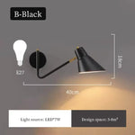 Applique Murale À Led Élégante Et Innovante. B Noir / 3 Températures De Couleur Prise Au Chambre