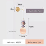 Applique Murale Ange Lumineux Design Tendance B Planète Bleue Rose / Pas D’ampoule Chambre