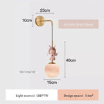 Applique Murale Ange Lumineux Design Tendance B Planète Rose / Lumière Chaude Chambre