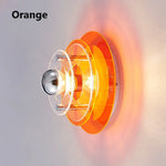 Applique Murale Antique Géométrique Moderniste Illuminée. Orange / Diamètre 24Cm Blanc Chaud