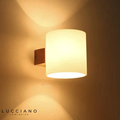 White Wood Transparent Wall Sconce Living Room
