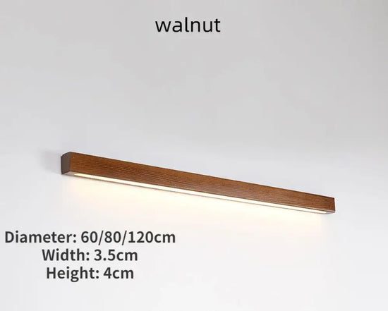 Applique Murale Bois Élégante Minimaliste Scandinave Noyer / 120 Cm Lumière 3 Couleurs | 220V