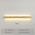 Applique Murale Bois Épuré Contemporain Design. 80Cm / Lumière Blanche-6000K Chambre