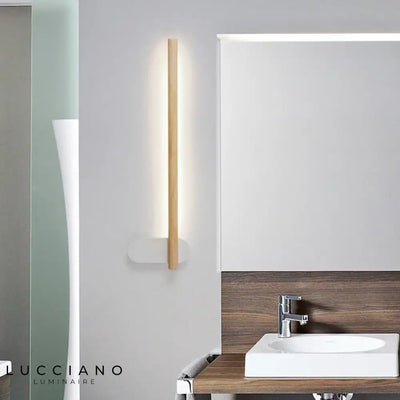 Wooden and Metal Bathroom Wall Light