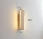 Applique Murale Bois Massif Lumineux Artisanal Élégant 52Cm / Blanc Froid (5500-7000K) Chambre