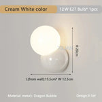 Applique Murale Boule Nordique Design Élégant Lumineux Blanc Crème / 3 Température De Couleur