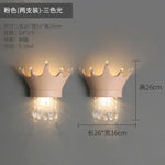 Applique Murale Couronne Lumineuse Décorative Brillante. 2 Pièces Rose / Blanc Chaud (2700-3500K)