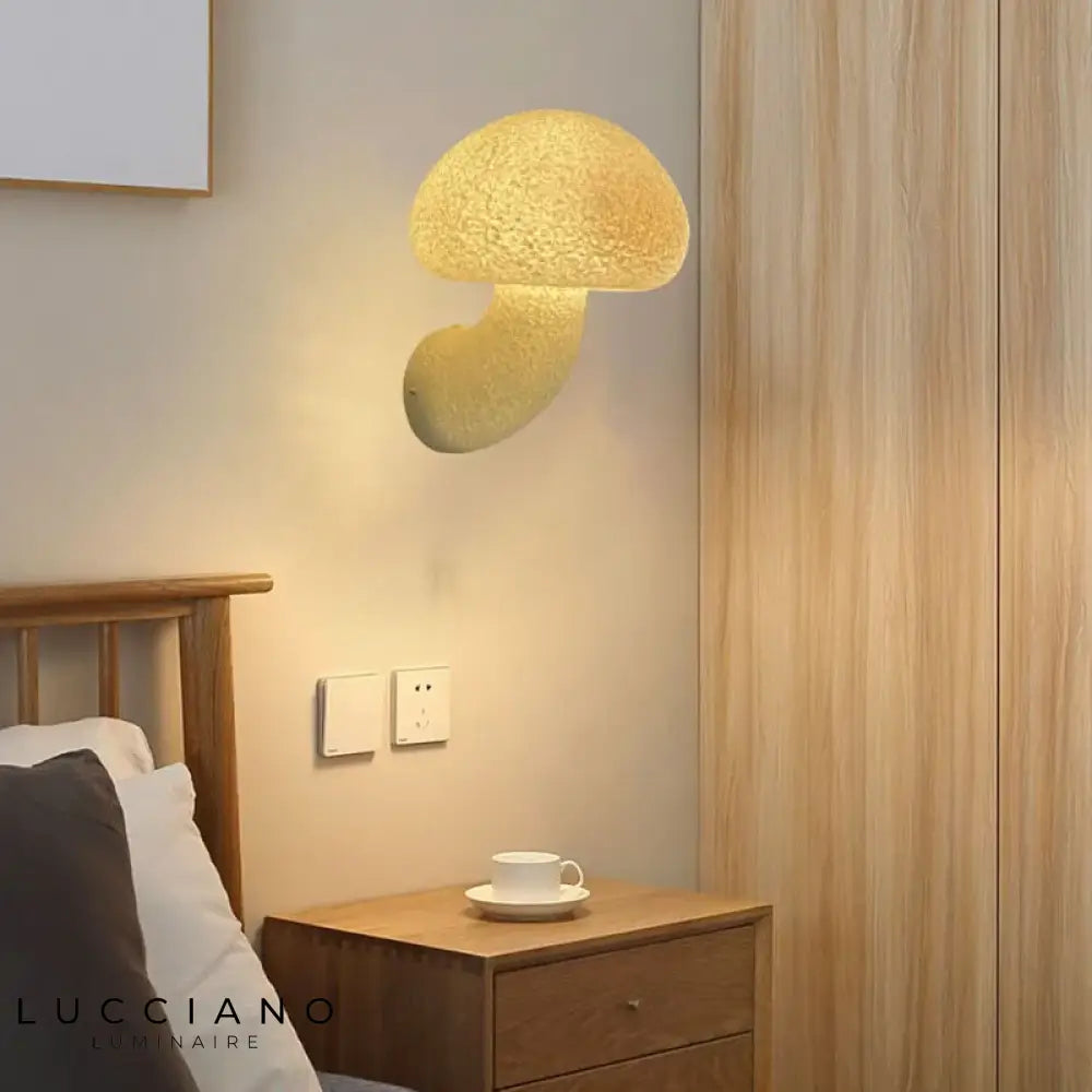 Applique Murale Créative Avec Champignon Lumineux Lumière Blanche Chambre