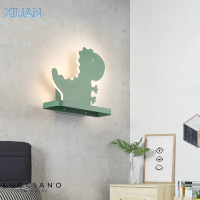 Creative green designer wall light playful children's room