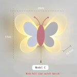 Applique Murale Créative Luminescence Papillon Doux C Avec Interrupteur À Tirette / 3