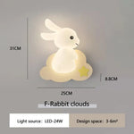 Applique Murale De Lapin Mignon Lumineux Déco Enfantine F Nuages Chambre