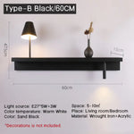 Applique Murale De Luminaire Design Moderne Compact. B-Noir L60Cm Chambre