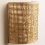 Applique Murale Demi-Cylindrique en Rotin Beige