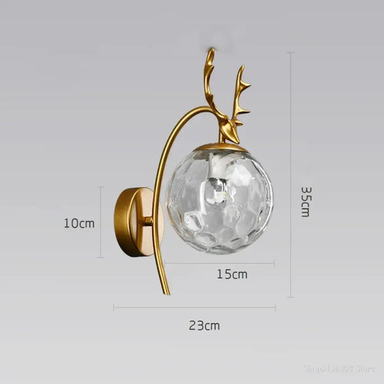 Applique Murale Design Élégant Bois Cerf Minimaliste Doré A Chambre