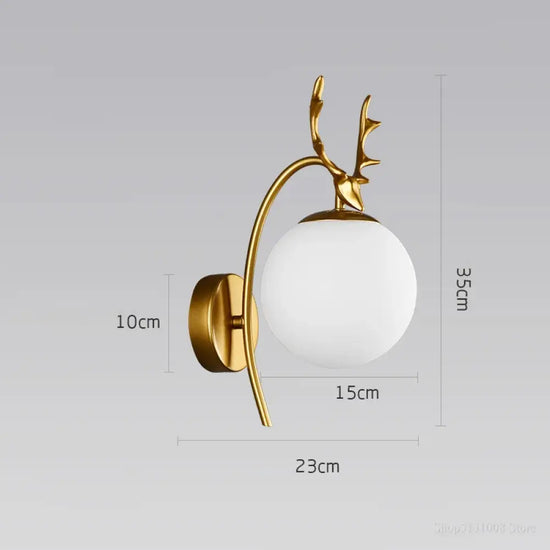Applique Murale Design Élégant Bois Cerf Minimaliste Doré B Chambre