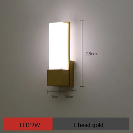 Applique Murale Design Épurée Et Minimaliste 1 Tête D’or / Chine Blanc Chaud (2700-3500K) Chambre