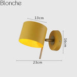 Applique Murale Design Led Cylindrique Élégante Moderne. Jaune Chambre